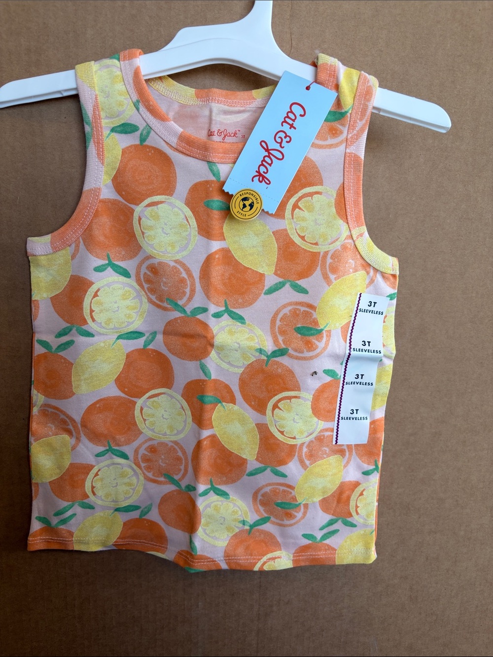 Cat & Jack Orange and Yellow Citrus Print Tank Top
